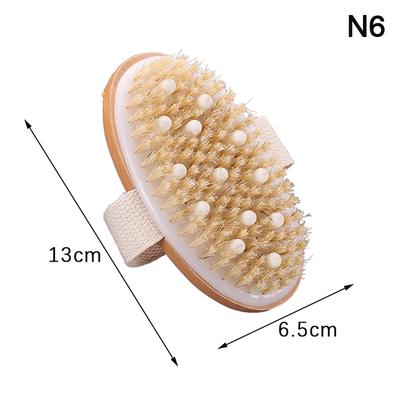 1Pcs Exfoliating Wooden Body Massage Shower Brush Natural Bristle Bath Brush Soft Spa Woman Man Skin Care Wet Dry Body Brush