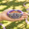 Regalo Romantico per Anniversario Camminata nella Fede Bracciale Intrecciato Donna, Uccello della Pace Floreale Delicato Fiore Charm Bracciale Smaltato, Cristiano Ispirazionale