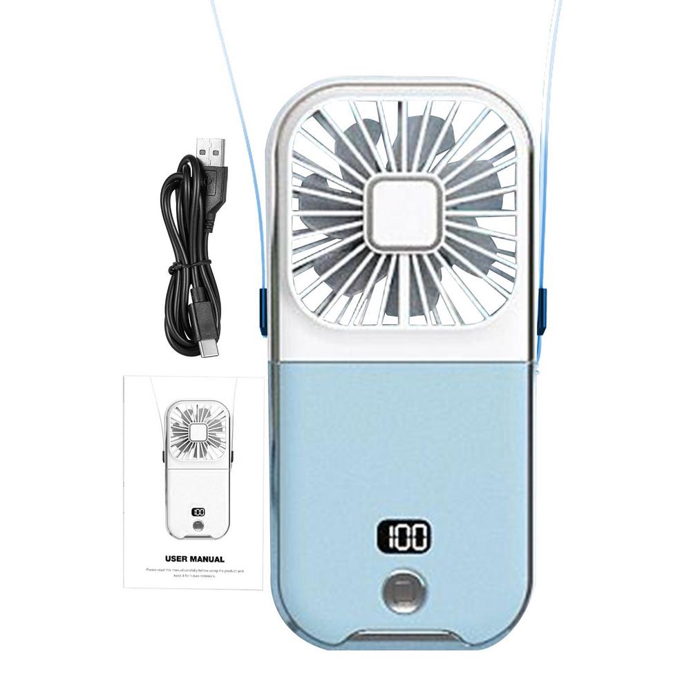 USB Rechargeable Fan Rechargeable Foldable Handheld Fan Multipurpose Neck Fan Battery Powered Fan With Display For Travel
