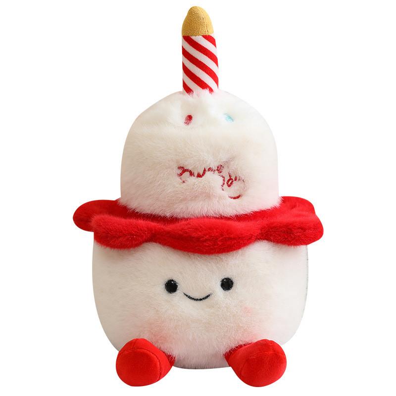 Plush Cake Birthday Toy Cartoon Stuffed Doll Cute Kids Gift Decoration Room