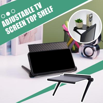 Supporto per ripiano superiore per schermo TV e computer, robusto, facile da installare, design regolabile, supporto per ripiano superiore per monitor.