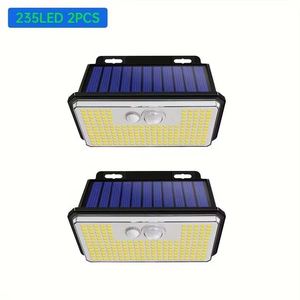 

2Pack 197led Solar Motion Sensor Lights Outdoor 3 Modes IP65 Waterproof Wireless Solar Light for Steps Yard Garden Fence Wall 2Pack білий