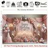 2D Luxury Pink Rose & Crown Happy Birthday Photography Background Banner