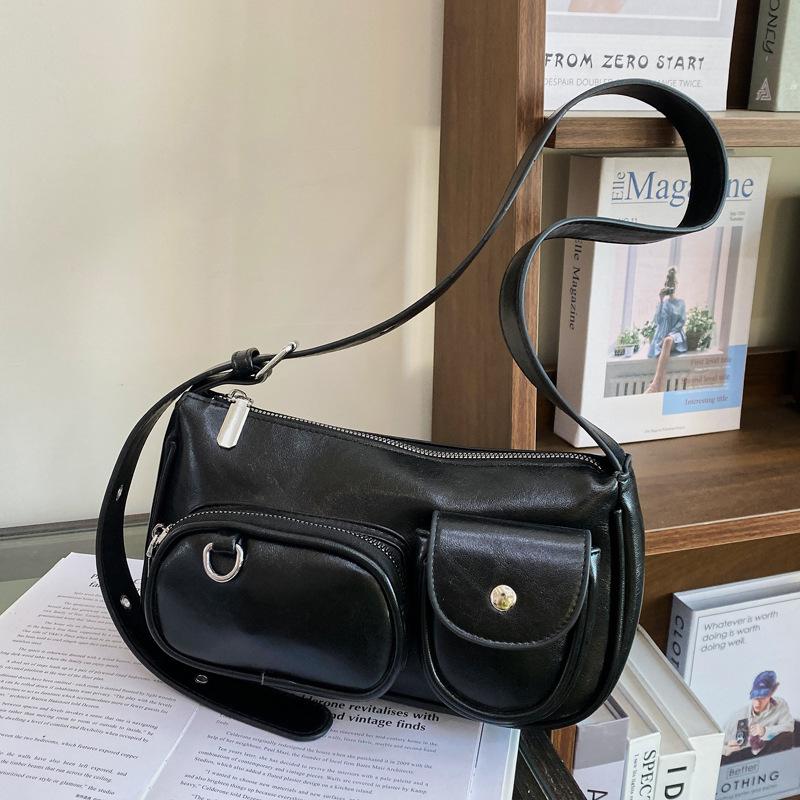 

Premium multi-pocket locomotive bag women s new spring and summer retro style shoulder bag niche messenger bag bag чёрный