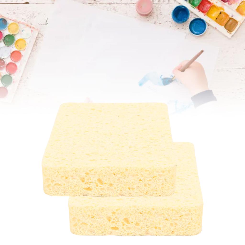 2Pcs Painting Sponge Rectangle Absorbent Sponge Set with Storage Box for Crafting Clning