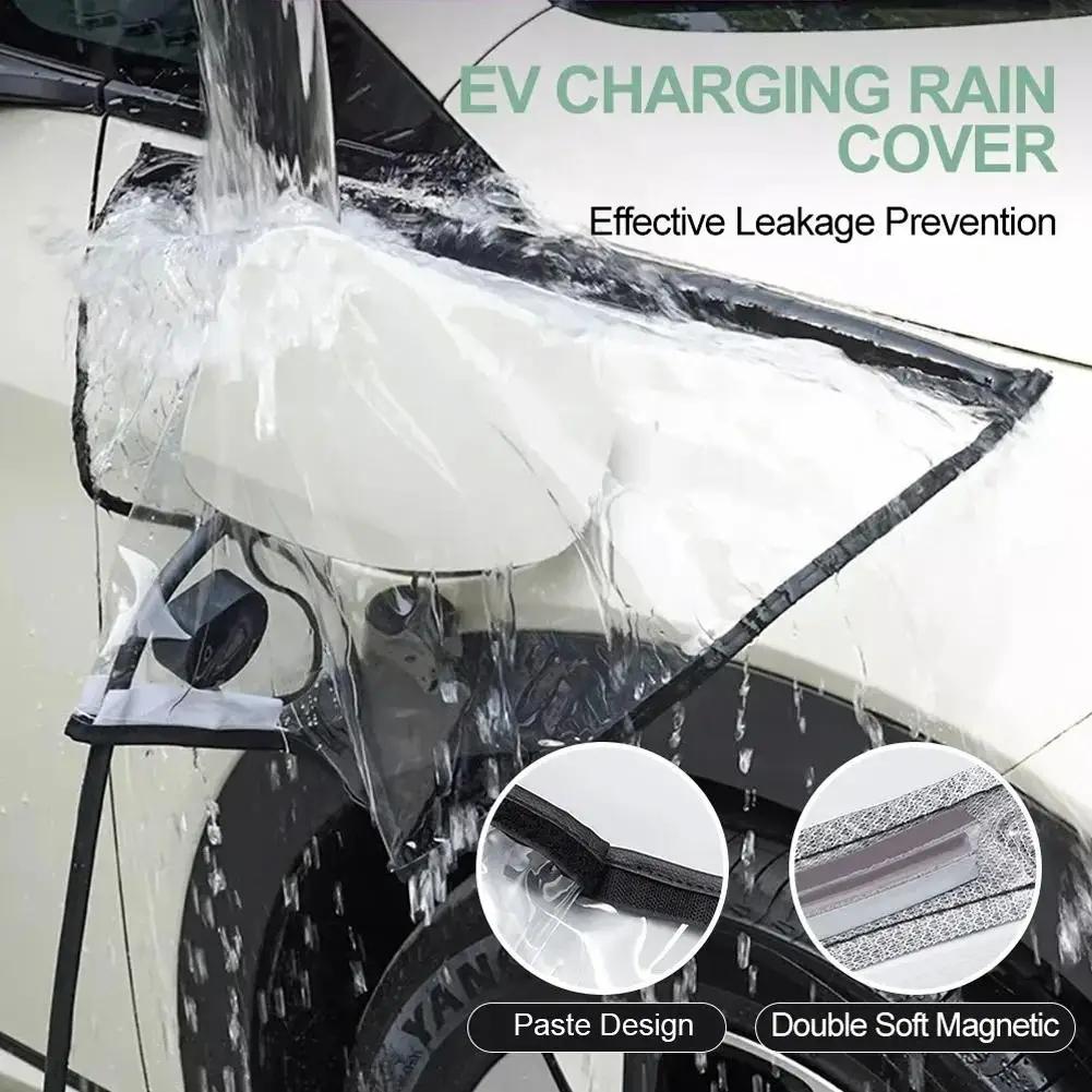 Outdoor Electric Vehicle Charger Port Rainproof Dustproof Cover Transparent Waterproof Cover Magnetic EV Charger Port Protector