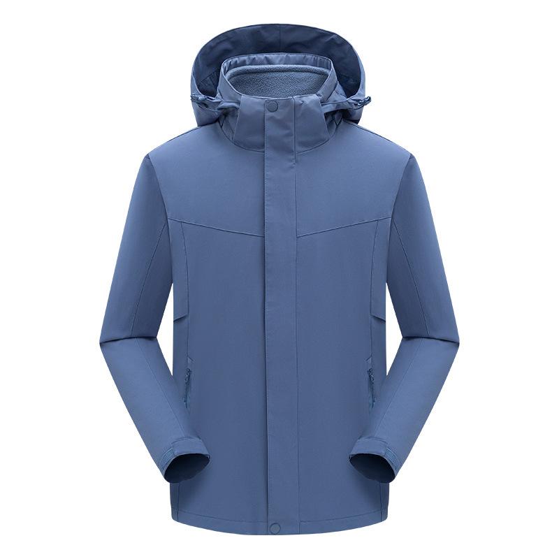 Three-in-one jacket men's waterproof, anti-fouling and warm outdoor two-piece set women's silver fox velvet travel trench coat