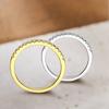 FEOBUR 1.5mm Full Moissanite Diamond Ring   Copperfor Women Stackable Engagement Rings Half Eternity Band Wedding