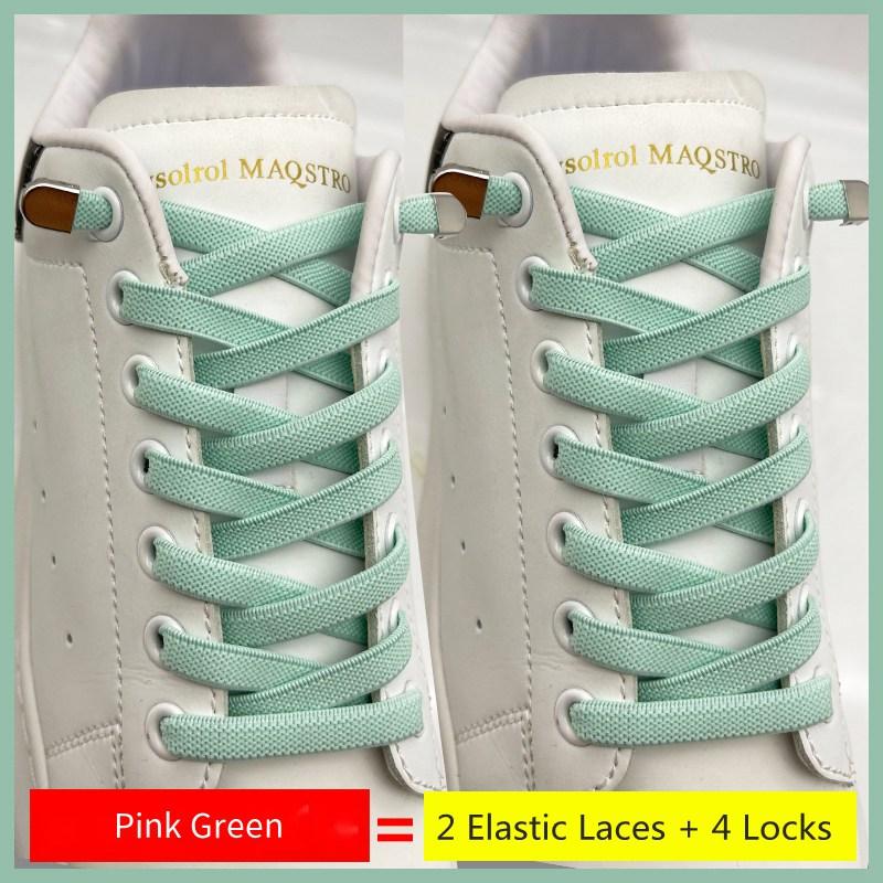 Schoenveters zonder strik Elastische veters Sneakers 8MM Verbreed Plat Elastisch Schoenveters zonder strikken Kinderen Volwassenen Schoen Accessoires