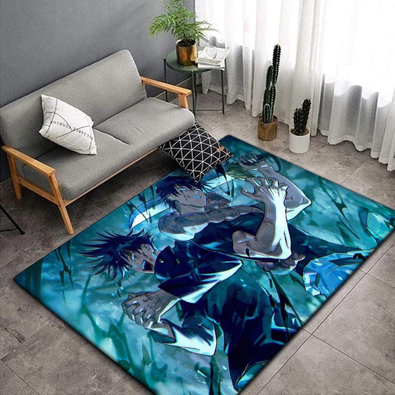 Jujutsu Kaisen Anime Rug Large,Carpet Rug for Living Room Bedroom Sofa Decoration,Doormat Kitchen Non-slip Floor Mat Picnic Camp