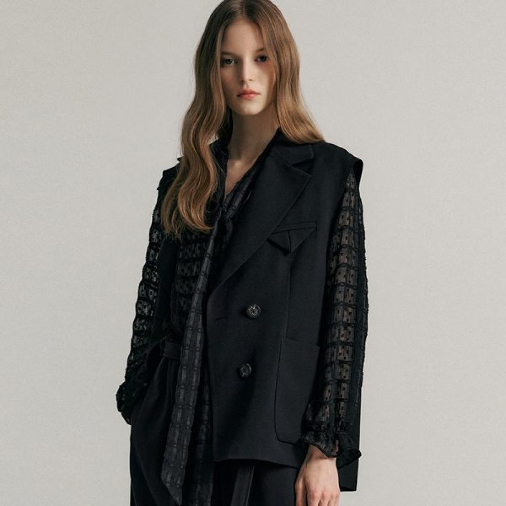 MAXZA Приталенный плетеный двойной жилет Zb10qv300on blacks/FREE