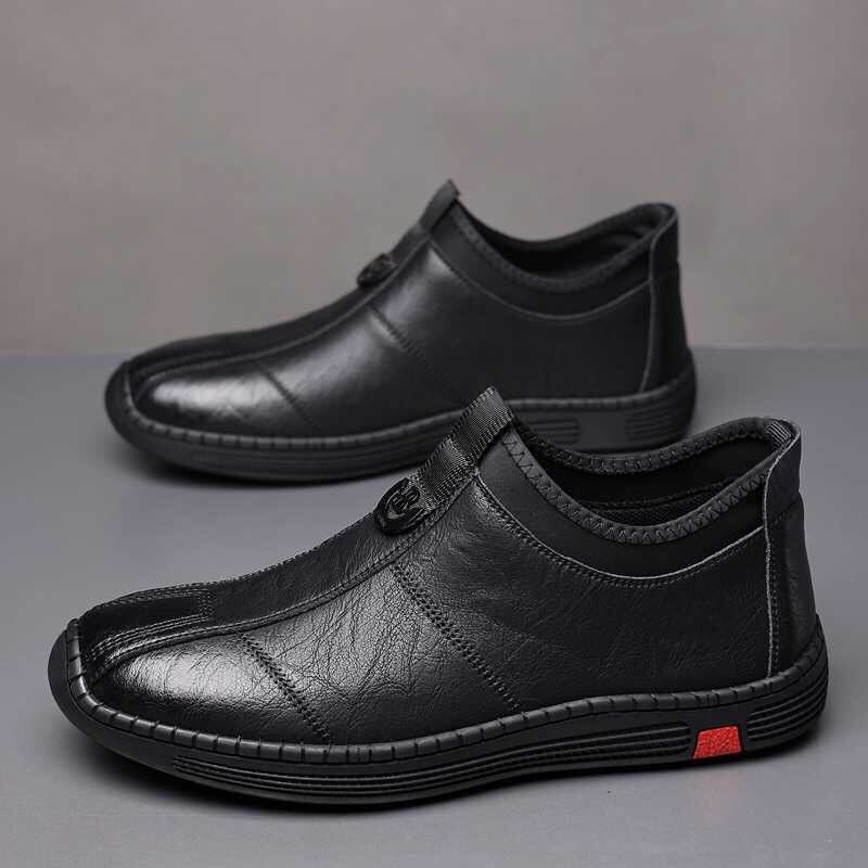 Casual men's shoes fashion trend British business leather shoes versatile soft sole casual shoes one pedal driving shoes men