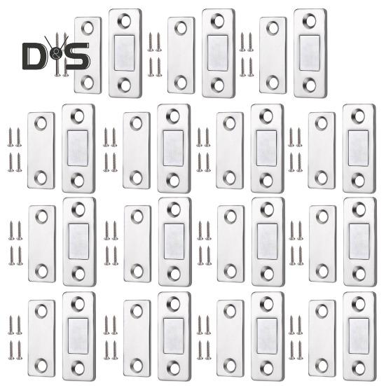 6/10/15Pcs Invisible Cabinet Door Magnet with Screw Ultra-Thin Stainless Steel No Drilling Adhesive Magnetic Drawer Closet Sliding Door Catch Latch