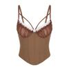 Ruffle Lace Corset Buckle Suspender Vest Spicy Girl Style Lace Flower Camisole  Spring Summer