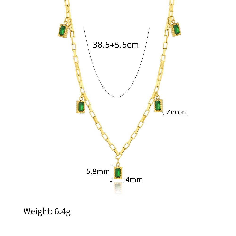 Yachan Jewelry Větrný zirkonový přívěsek Řetízek na klíční kost Dopaminový titanová ocel Pozlacený Skutečné zlato Náhrdelník Nevybledne Ženský