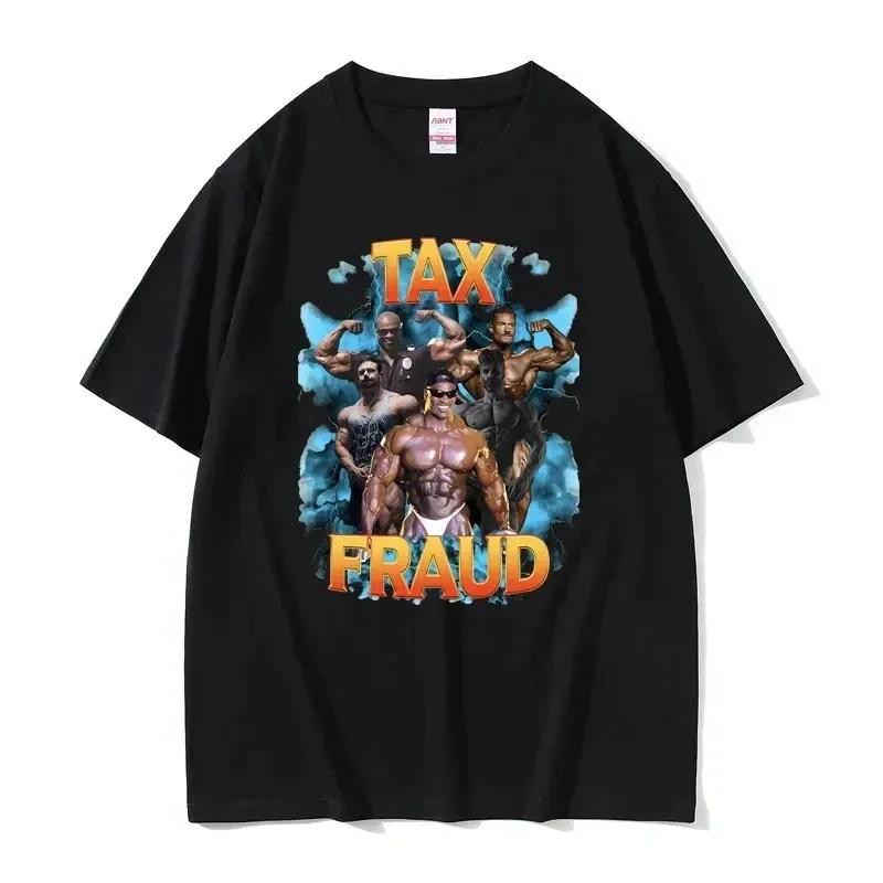 Funny Gym Aesthetic Short Sleeve Cotton Tee Shirt Men's  T-shirt Hit Maxes Evade Taxes Graphic T Shirt  Streetwear Harajuku
