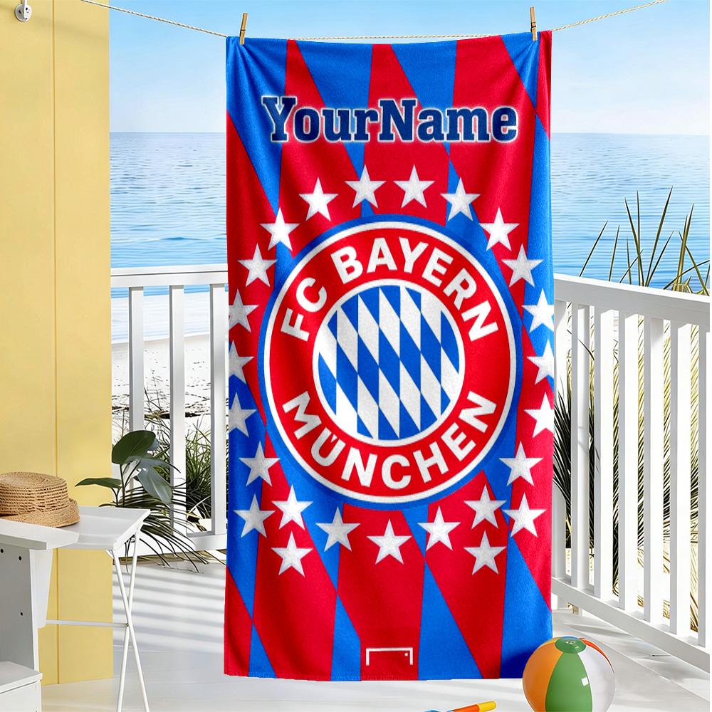 Asciugamano da Spiaggia Personalizzato Bayern Monaco Asciugatura Rapida Morbido Microfibra Adatto per Sport Viaggi Nuoto Yoga Bagno Spiaggia e Piscina
