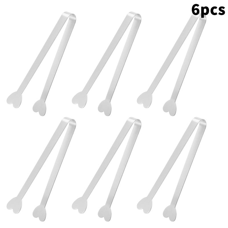 Heart Shaped Mini Tongs - Stainless Steel Small Tongs For Serving Food, Cooking, Appetizers, Ice Cubes, Fruits, And Sugar