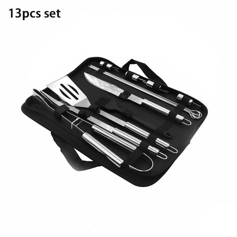 JUSTINLAU BBQ Grill Accessories Set Stainless Steel BBQ Utensil Kit with Bag Portable Outdoor Practical Grill Tools Utensils Kit