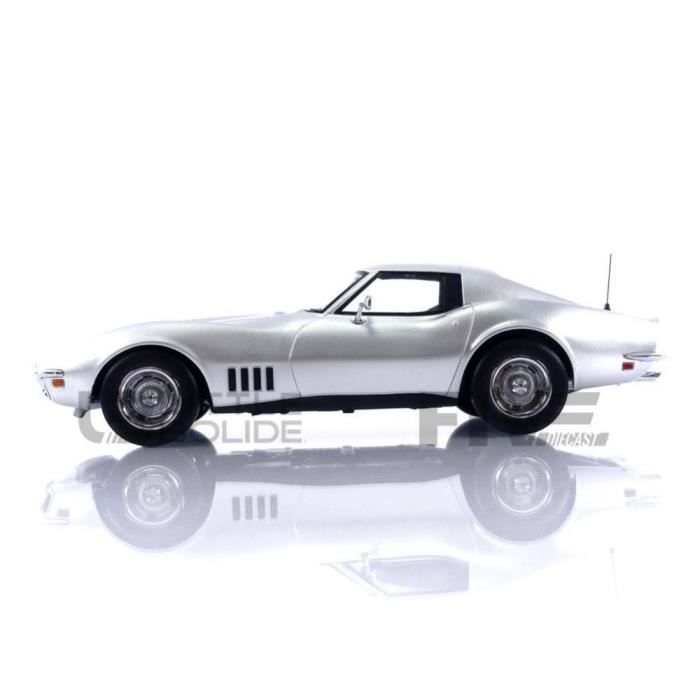 Voiture Miniature de Collection - NOREV 1/18 - CHEVROLET Corvette Coupe - 1969 - Silver