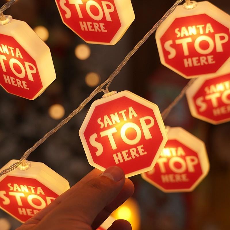 Colorful Led String Lights For Christmas Featuring Santa Snowman And Reindeer Designs