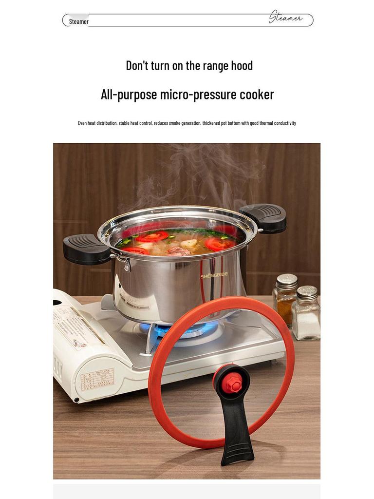 3,5L Fortykket Mikrotrykkdamper & Grøtkjele for Gass- & Induksjonskomfyrer