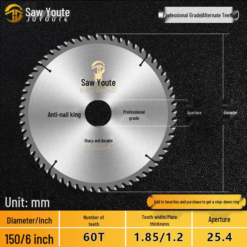 Woodworking Circular Saw Blade for 4, 10, or 12 Inch Cutting; Fits 125 Angle Grinder & 140 Lithium Battery Saw - Cuts Aluminum Sheets