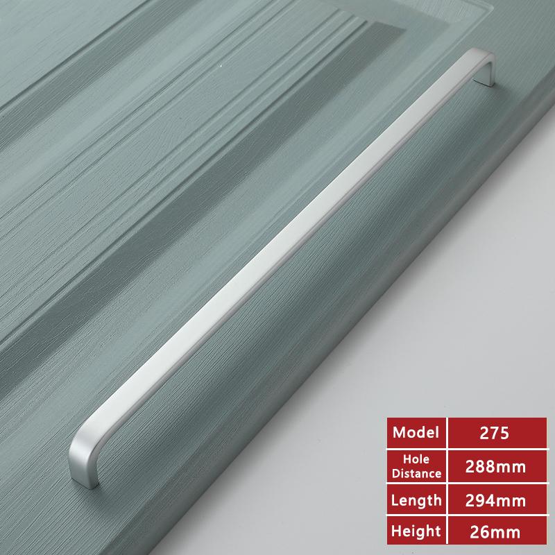 WV Aluminum Alloy Kitchen Cabinet Door Handles Silver Black Gold 96MM 320MM Door Straight Handles Pulls Knobs Furniture Hardware