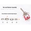 Automatic Reset 2/3-Speed Rocker Switch, Spring Return, 3-Pin Flat Handle, Model Aircraft Remote Controller Toggle Lever