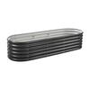 Metal Raised Garden Bed, 2.0 X 0.6 X 0.4 M Oval Outdoor Galvalume Planter Garden Box, Open Bottom Design, Large Planter Raised Bed for Growing