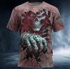 Men's Halloween Horror 3D T-Shirt 3D Printing Pattern Summer O-Neck Short Sleeve Loose Street Casual Clothing