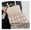 Girlish Heart Argyle Color Block Women's Backpack 2025 - Cute Korean Style Crossbody Small Schoolbag