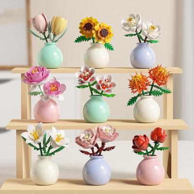Flower Arrangement Vase Building Blocks Compatible with Lego - Valentine's Day Gift Ornaments