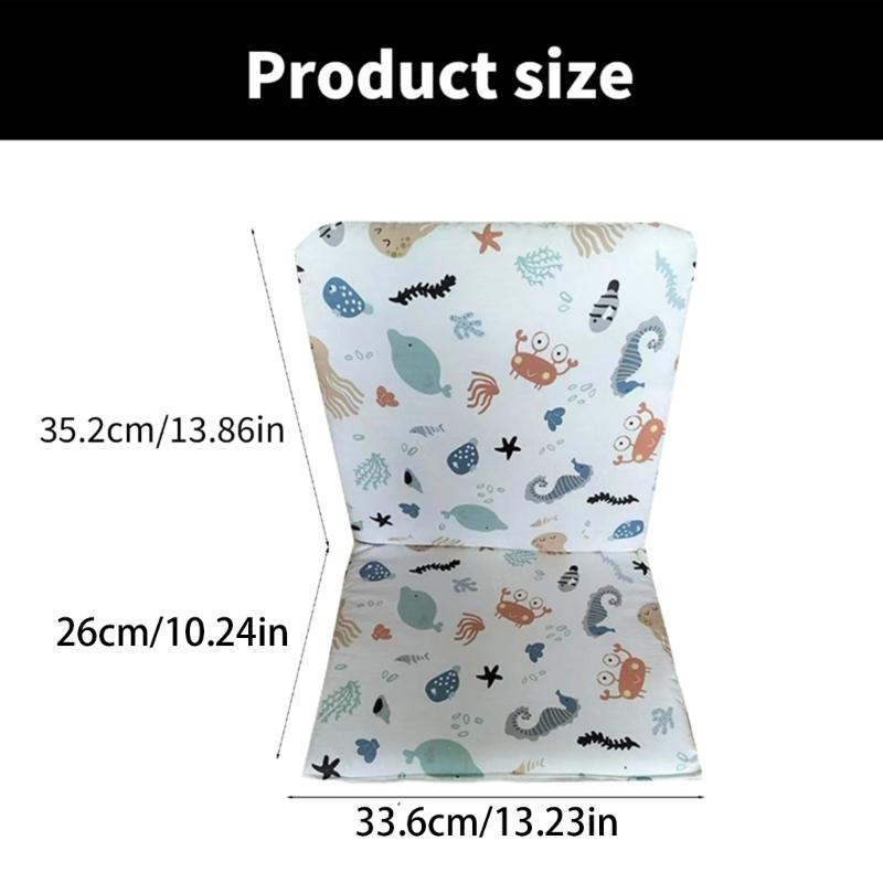 Infant Dining Chair Cushion Soft Comfortable Fabric Fun Solid/Cartoon Pattern Pad Nonslip Safe for Baby and Toddler