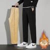 Winter Men's Black Sherpa Lined Sweatpants Thermal Drawstring Trousers