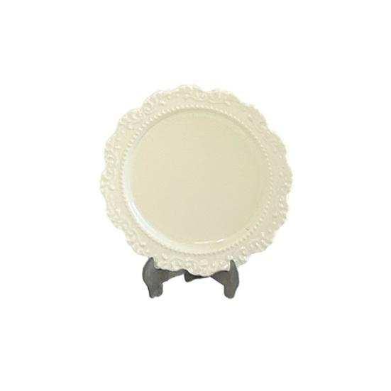 3 Pcs 1/6 1/12 Scale Miniature Dish Plates Alloy Dollhouse Kitchen Accessories Vintage Tiny Tableware for DIY Crafts Pretend Play