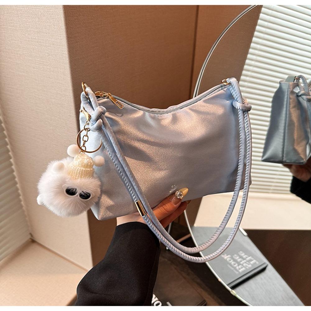 Lässige Einfarbige Mode Elegante Umhängetasche Glatter Stoff Satin Achseltasche Freizeit Umhängetasche