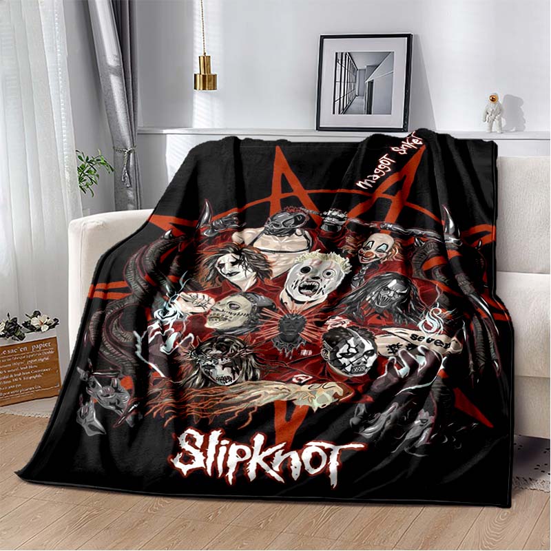 Coperta stampata con copertina dell'album Slipknot, Rap-Metal, Heavy Metal, Morbida e Calda in Flanella, per Divano, Letto, Ufficio Portatile, Regalo