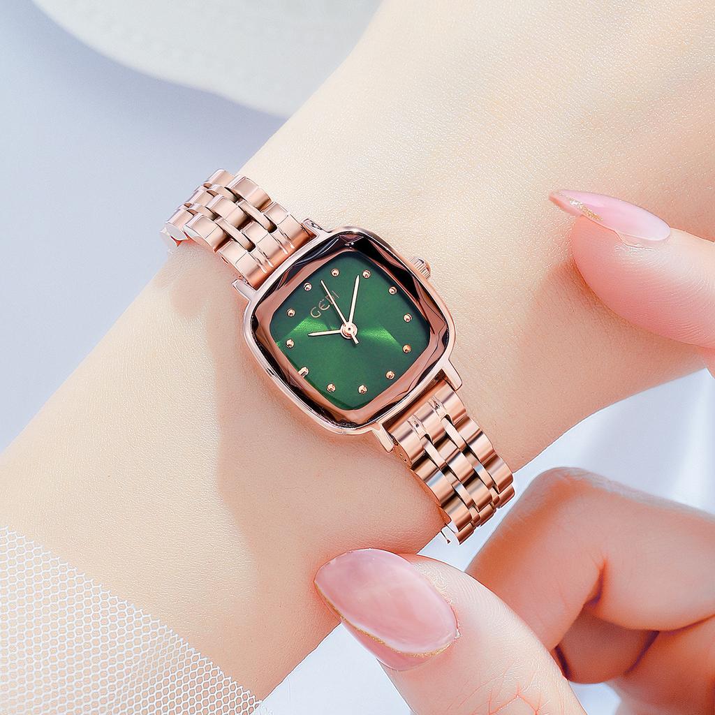 Steel Belt Watch Women'S Fashion Square Watch Casual Waterproof Quartz Watch