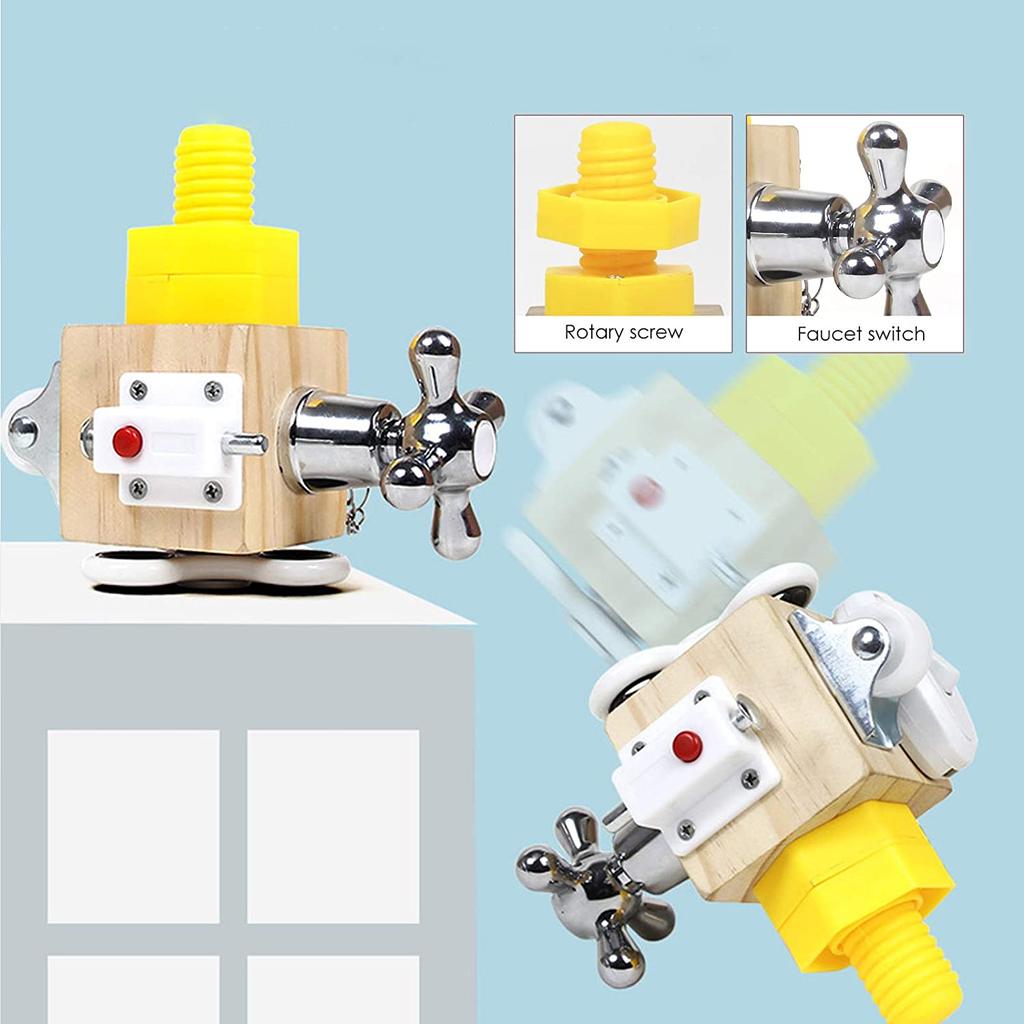 Toddler Busy Board Busy Cube For Kids Wooden Sensory Board Montessori Busy Board For Toddlers Switch Function Early Learning Toy