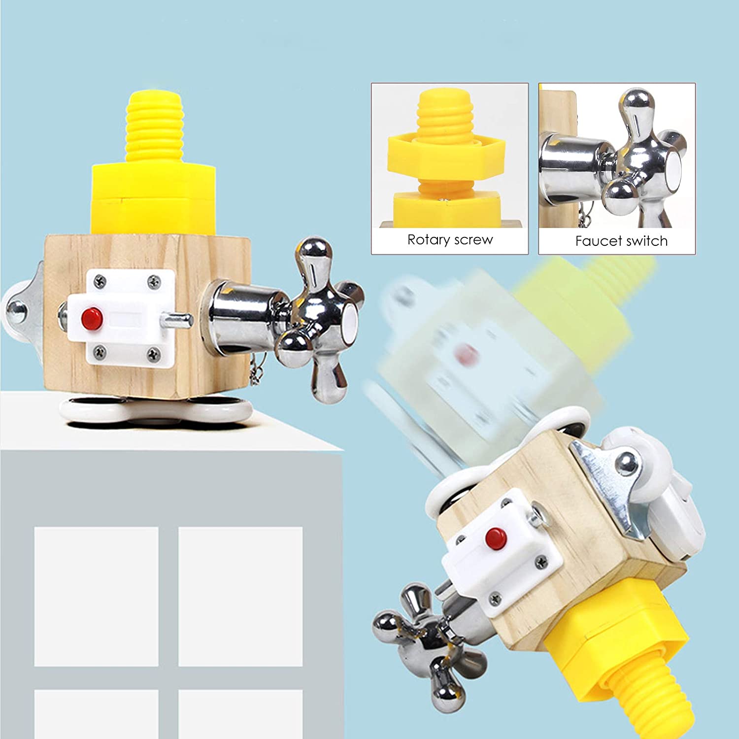 Busy Board для малышей Busy Cube для детей Деревянная сенсорная доска Монтессори Busy — фото 5