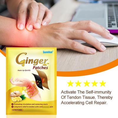 Sumifun Ginger Black Plaster Self Heating Paste for Hand Wrist Thumb Finger Pain Relief Herbal Patch