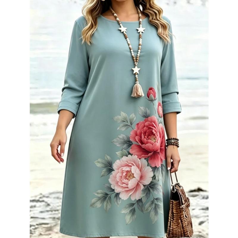 Autumn and winter women's long-sleeved casual dress