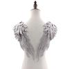1Pair Gold Brown Embroidery Angel Wing Applique Sewing Flower Collar Patch for Wedding Party Gown Bridal Dress Clothes DIY Crafts
