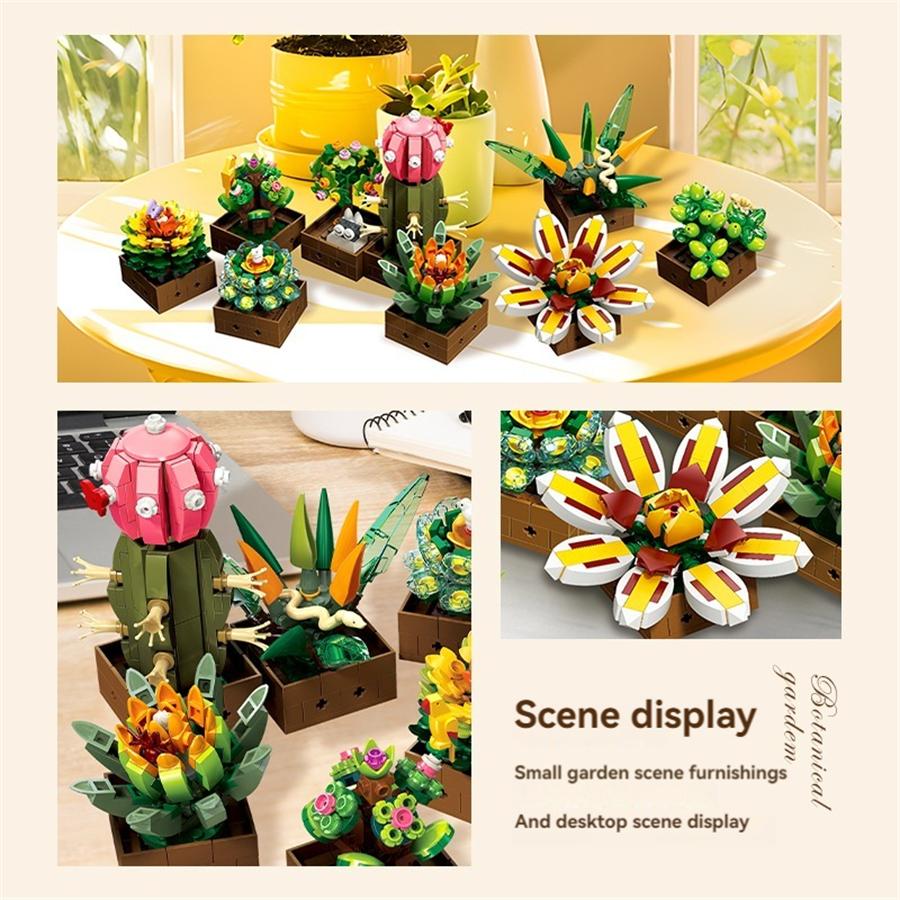 Non-Toxic New Creative Romantic Flower Building Block Eternal Flowers Bricks Model Home Wall Decoration Birthday Halloween Christmas Gifts