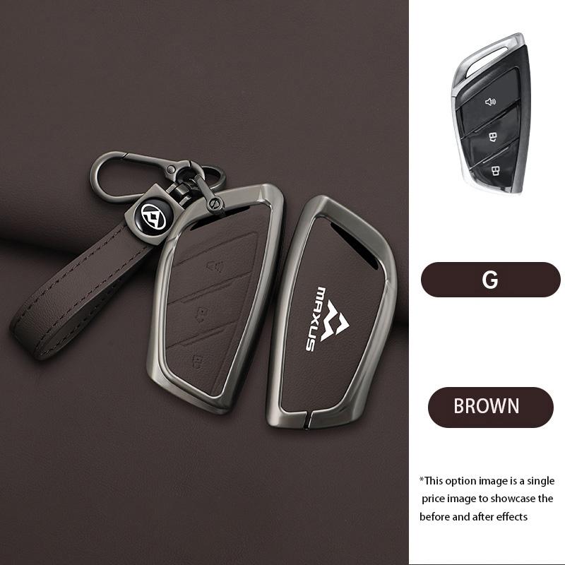 Zinc Alloy Leather Car Remote Key Cover Fob Case Protector Holder Shell For MAXUS G90 MPV MIFA 9 2022 Keychain Accessories