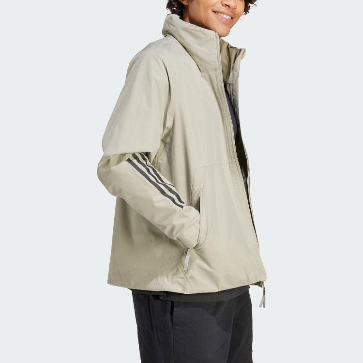 Adidas Bsc 3-Stripes Rain.Rdy Jacket Men Jacket Pebble-Grey IS1236