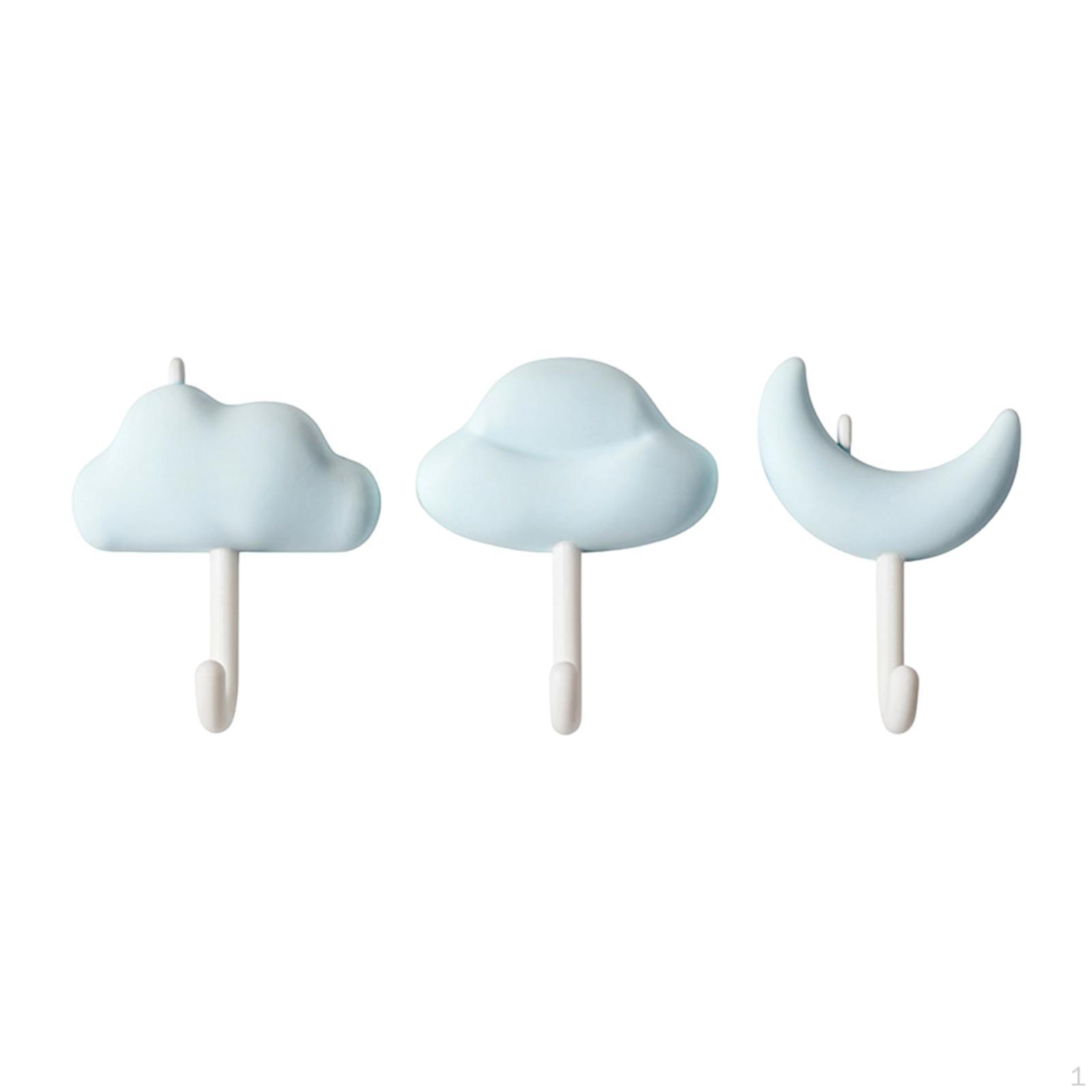 

Набор из 3 настенных крючков для хранения ключей и сумок, идеально подходит для детской комнаты, для курток Blue