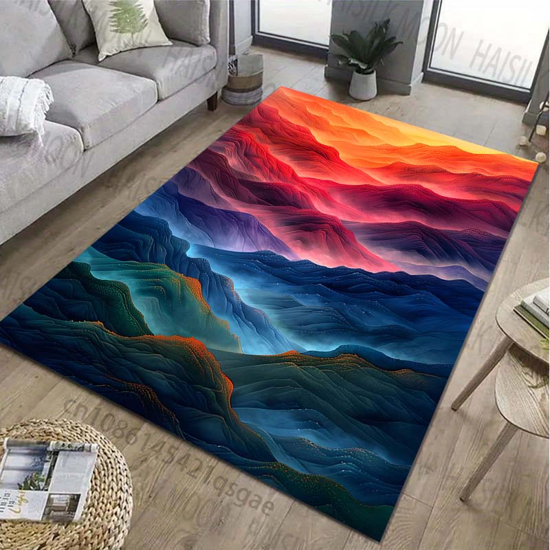 1PC Colorful Mountains Printed Carpet for Living Room Bedroom Bedside Bathroom Floor Mat Area Rugged Sofa Mat Home Decor