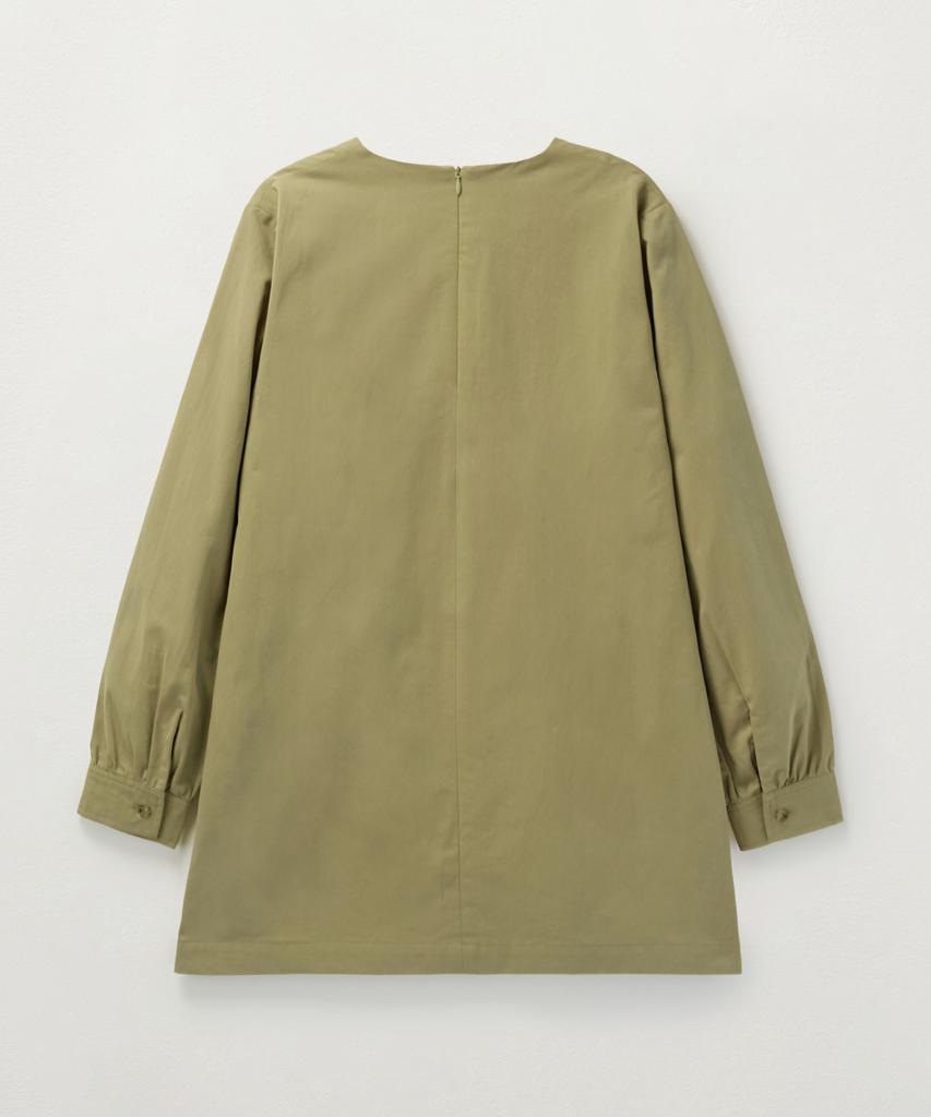 Seteo (W) Shirred Cotton Dress Beige